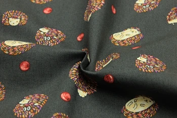 Vysoko kvalitné čisto bavlnené tkaniny Karikatúra roztomilý ježko tlač patchwork Hand-made DIY taška šaty textílie