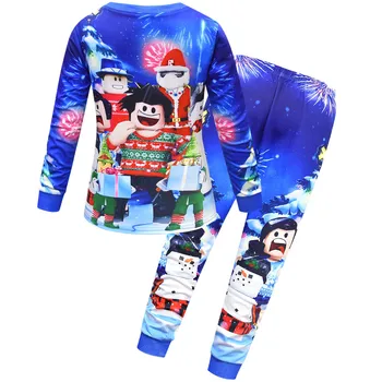 2021 Deti Oblečenie Chlapci Pijamas Robloxing Pyžamá Veľké Chlapcov, Vianočné Pyžamo, Oblečenie Dievčatá oblečenie pre voľný čas Nastaví Sleepwear bavlna