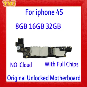Originálne odomknutý pre iphone 4S Doska s Plnou Čipov,pre iphone 4S Doske s IOS Systém,8GB / 16GB / 32GB