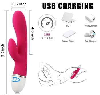 7 Rýchlosť G-Spot Vibrátor Pre Ženy USB Nabíjateľné Nepremokavé Stimulátor Klitorisu Silikónové Žena Čarovná Palička Masér
