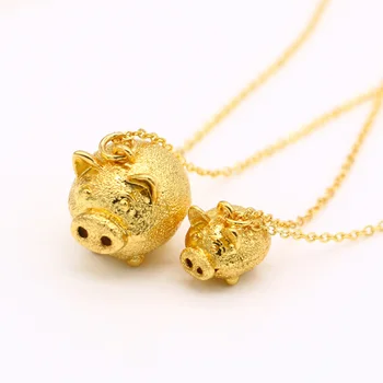 Zlaté prasa náhrdelník pre ženy, rýdzeho striebra 925 ošípaných prívesok náhrdelník, zodiac zvierat príslušenstvo