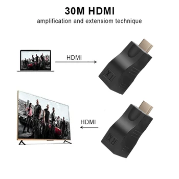 4K kompatibilný s HDMI 1.4 Extender Video Vysielač, TX/RX HD 1080P Cez CAT6 RJ45 Ethernet Kábel pre TV, Projektor, DVD, Monitor PC