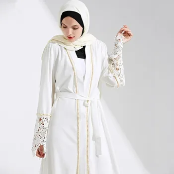 Dubaj Arabských Abaya Moslimských Hidžáb Oblečenie Žien čipky Kimono Krajky-up Kaftan Abayas Islamské Oblečenie Kaftane Musulman Marocain Dlhý Župan