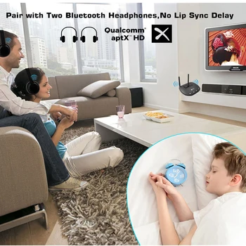 3 V 1 Bluetooth 5.0 Vysielač, Prijímač, Dlhý Rad 3,5 mm Bezdrôtové Audio Adaptér pre TV Slúchadlá aptX LL/HD Nízku Latenciu RCA