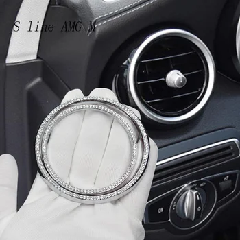 Auto Styling Klimatizácia Zásuvky diamantové Prstene Dekorácie Kryt Výbava Pre Mercedes Benz C Trieda W205 GLC X253 Auto Príslušenstvo