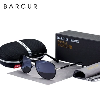 BARCUR Vintage Polarizované slnečné Okuliare pre Mužov Módne Muž Okuliare Slnečné Okuliare Cestovné Oculos Gafas De Sol