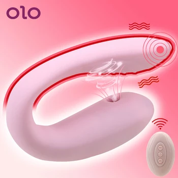 OLO G-spot Vibrátor Pár Zdieľať U Shape Ohybný Sania Vibrátor Sexuálne Hračky pre Pár Klitorisu Pošvy Stimulátor Vibrátor