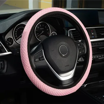 Auto volant, kryt elastické priedušný ochranný kryt, non-slip riadenia kryt čierny auto dekorácie vhodné pre 37-39 cm