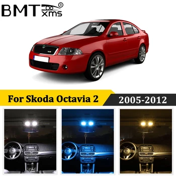 BMTxms 17Pcs Canbus Auto Interiérové LED Svetla Kit Pre Škoda Octavia 2 MK2 MKII Sedan A5 RS 1Z3 2005-2012 Auto Príslušenstvo