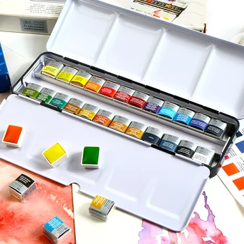 Winsor Newton Cotman Profesionálne Akvarel Pevné Pigment 12/24 Farby Tin Box Set Umelec Úrovni Akvarel