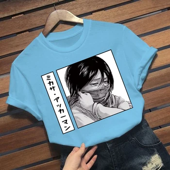 Útok na Titan Krátke Rukávy T-shirt Anime Mikasa Ackermana Krátke Rukávy T-shirt Topy Unisex