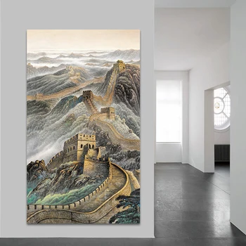 HDARTISAN Wall Art Plátno na Maľovanie Tradičnej Čínskej Krajinný Obraz Domova Pre Obývacia Izba Č Rám