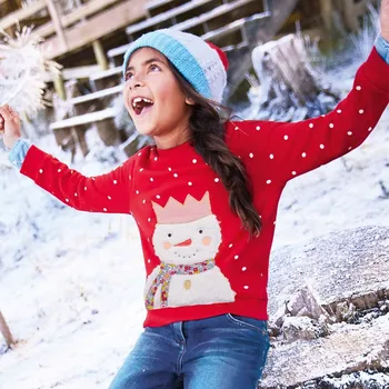 Dieťa Vianoce, Mikiny červená polka dot s nášivka roztomilý snehuliak deti, t košele vianočný darček tričká pre dievčatá, blúzky