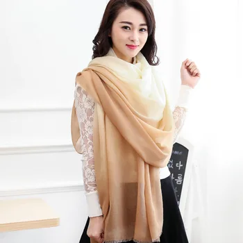 Jeseň zima ženy šatku módne gradient dlho voile pashmina šatky echarpe foulard femme šatkou scarfs pre dámy 190*100 cm