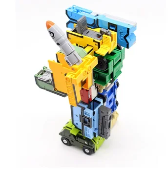 GUDI 15pcs Tvorivé Montáž Vzdelávacie Akčné Figúrky Transformer Číslo Robot Deformácie, Lietadlo, Auto, Deti Hračky Prst kocka