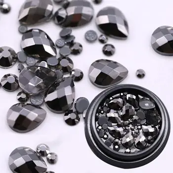 8box Kryštály Nechtov Diamond Kameň Kamienkami Čierne Sklo Kamienkami Pre 3D Nechty Umenie Dekorácie Dodávky