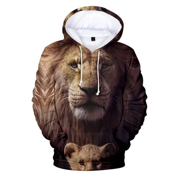3D Lion King Simba Hoodies Muži/Ženy Vysokej Kvality s Kapucňou, 3D Vytlačené Lion King Mikina Deti Streetwear Bunda, Kabát