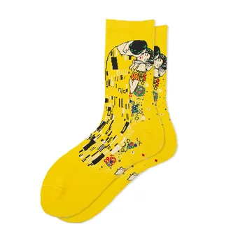 7 párov veľa pack mužov ponožky Van Gogh Olejové maľby ponožky happy zábavné ponožky Hviezdne nebo bavlnené ponožky
