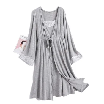 Tehotenstvo 2ks/Set Materské Pyžamo Sleepwear Ošetrovateľskej Tehotné Pyžamo Dojčenie Nightgown Elegantné Materskej Ošetrovateľskej Šaty