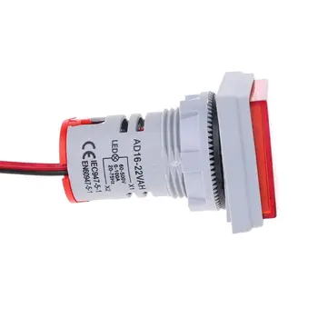 Digitálny 3in1 AC Ammeter Voltmeter Hz Prúd Frekvencia Meter Štvorcový Signálneho Svetla 22 mm Digitálny Napätie Amp Hz Led Lampa Indikátor