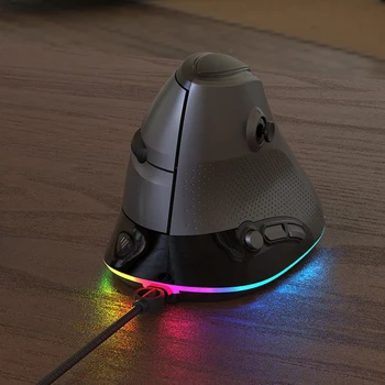 AJ307 Ergonomické Vertikálny RGB Podsvietenie Nastaviteľné 4800DPI 7-Tlačidlo Káblové Gaming Mouse