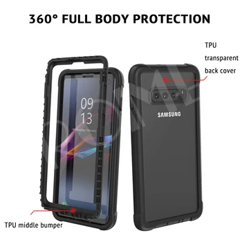 Full-Robustné Telo Jasné Nárazníka puzdro pre Samsung Galaxy s rezacím zariadením S10 Plus S10e s Bulit-v Screen Protector Kryt Prípade S10Plus S10 E