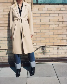 Nový Zimný Kabát Ženy 2020 Pás Faux Kožené Zákopy Srsti Vintage Dlhý Rukáv Bočné Vetracie Otvory Žena Kožený Kabát Vrchné Oblečenie Topy