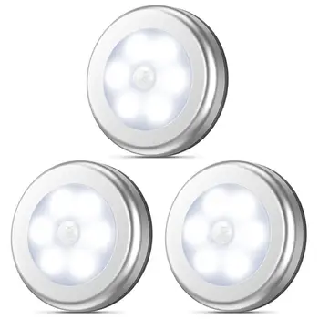 AMIR 3/6PCS Snímač Pohybu, Nočné Svetlo Bezdrôtové LED Svetlo, Šatník, Schodisko, Svetlo Magnet Bezpečné Predsieň, Kúpeľne, Spálne, Kuchyne Svetlá
