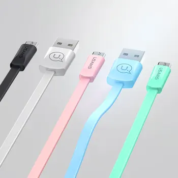 USAMS 10 Ks Micro USB Kábel Synchronizácia Údajov Typu C, Kábel Lightning pre Iphone Samsung Xiao Huawei Android Mobilný Telefón, USB, C Kábel