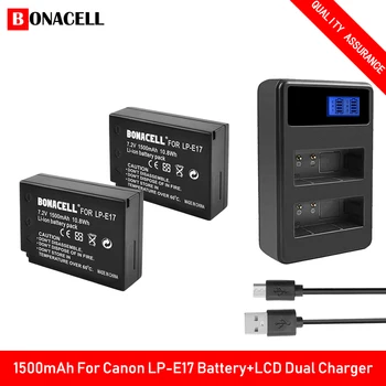 Bonacell LPE17 LP E17 LP-E17 Batérie+LCD USB Duálna Nabíjačka pre Canon EOS 200D M3 M6 750D 760D T6i T6s 800D 8000D Kiss X8i Kamery