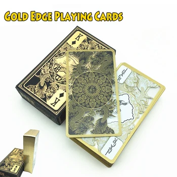 Pokera Zlato Hrana Vodotesné Priehľadné Plastové Poker Umývateľný Tvorivosti Hracie Karty Dragon Kartová Hra Kolekcie Darček
