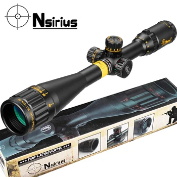 NSIRIUS 4-16X40 AO Riflescope Optickým Zameriavačom Zlato Taktické Červená Zelená llluminate Krížik Lov vzduchovky Sniper Scope