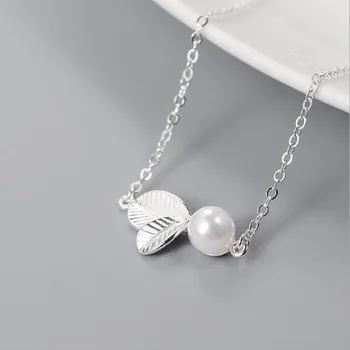 Horúce Módne Tvorivé 925 Sterling Silver Šperky Osobnosti Malé Listy Elegantné Shell Perlou Žena Darček Náramky SB73