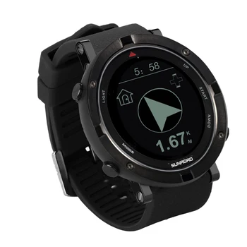 Sunroad Plávanie GPS smart športové hodinky s výškomer, barometer, kompas, krokomer mužov digitálne náramkové hodinky vodotesné bežné