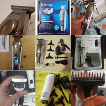 Kemei professional hair clipper zastrihávač brady u mužov zastrihávač chĺpkov digitálny displej LCD 0 mm bezdrôtový účes elektrický holiaci strojček 3