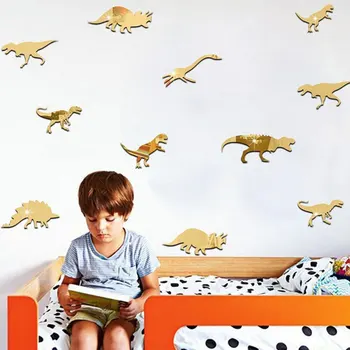 Zrkadlo Povrchu Cartoon Dinosaura Stenu, Nálepky Deti Miestnosti Roztomilé Nástenné Odtlačkový Dieťa Zvierat Domova Vinyl Vymeniteľné Nálepky