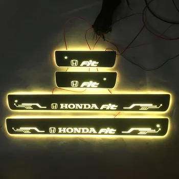 4PCS Vitajte Šliapacie Auto Vonkajšie Časti LED Dvere, Parapetné Šúchať Dynamické Streamer svetlo 25# Pre Honda Fit
