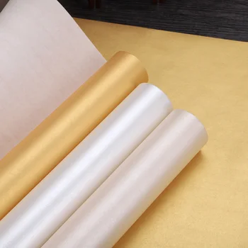 10m 20m Dlhé Roll Zrelé ryžový Papier Čínske Ryžové Zlatej Fólie Xuan Papier na Maľovanie Kaligrafie Abstraktných De Lingot Para Decoupage