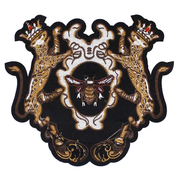10pieces Módne Korálkové Bee Škvrny Koruny Lion Odznak Výšivky Nášivka Šiť na Sako Zdobené Šitie Príslušenstvo TH1400