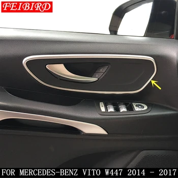 2 KS Príslušenstvo Pre Mercedes-Benz Vito W447 2016 2017 2018 Dvere Auta Vytiahnuť Doorknob Rukoväť Miska Tvarovanie Krytu Auta Výbava