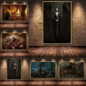 HD Hra Diablo IV olejomaľba na Plátne Plagáty a Vytlačí Cuadros Wall Art Obrázky Pre Hráčov Izba Dekor
