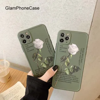 GlamPhoneCase White Rose Telefón Prípade iPhoneSE 2 11Pro/Max X XS Max XR Mäkký Silikónový Kryt Pre iPhone11 7 8Plus Prípade
