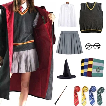 Deti Cosplay Kostým Potter Oblečenie Magic Plášť Plášť Cape Hermiona Cosplay Šaty, Sukne, Svetre Šatku Prútik Príslušenstvo