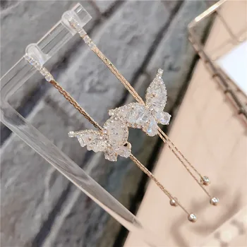 Kórejský Módne Drahokamu Motýľ Náušnice Hmyzu Strapec Visieť Náušnice Luxulry Šperky, Náušnice pre Ženy 2020