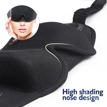3D Spanie Očná Maska Zvyšok Relaxovať EyeShade Kryt Tieni Oči Soft Black/Grey Spánku Obväz Priedušná EyePatch S zátkové chrániče sluchu