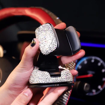 3 v 1 360 Stupeň Telefón Držiak na Palubnej doske Auta Auto Windows a Air Vent s DIY Kryštál Diamantu Luxusné Pohár prísavný držiak