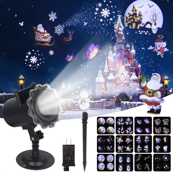Laserový Projektor 12 Vzory Snowflake/Snehuliak Animácie Efekt Laser Na Čítanie Vnútorné/Vonkajšie Vianočné Dekorácie