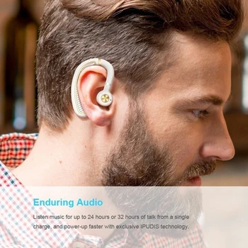 Bezdrôtové Bluetooth Stereo Slúchadlá Ucho Športové Slúchadlá Business Headset 300mAh Jeden Handsfree Headset S Mikrofónom