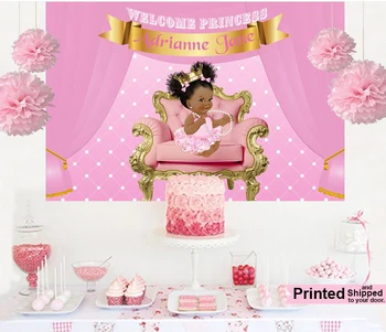 Vlastné Ružová Princezná Záclony Baby Sprcha pozadia Vysokej kvality Počítač tlač strán fotografie zázemia