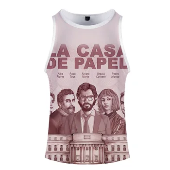 Film Peniaze Heist Dom Papiera La Casa De Abstraktných T Shirt Mužov Zábavné Berlíne 3D Print T shirt Mens Oblečenie Letné Topy čaj